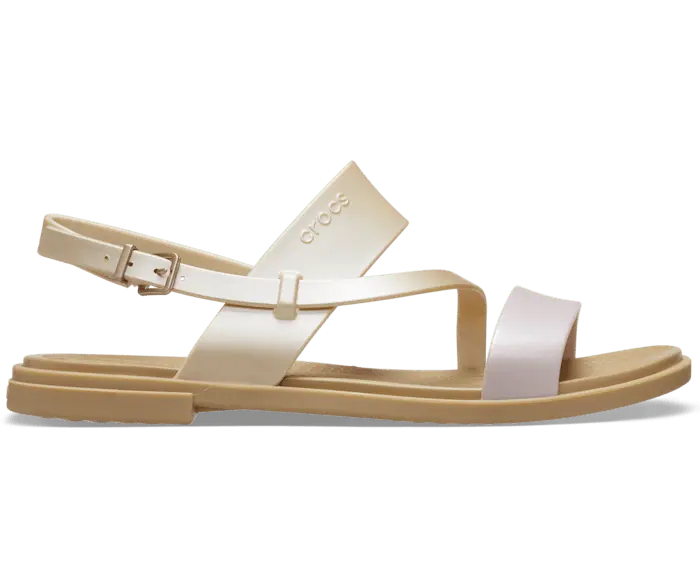 

Сандалии Crocs Tulum с блестящими ремешками женские, цвет Pink Clay