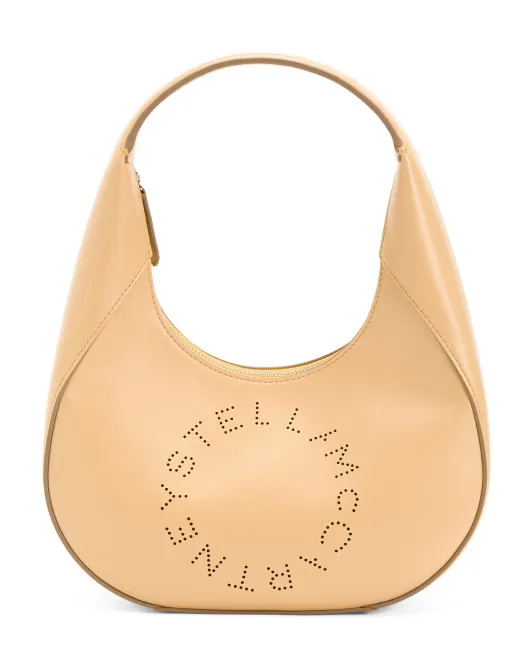 

Экологичная сумка через плечо Hobo с логотипом Made In Italy Stella Mccartney, бежевый