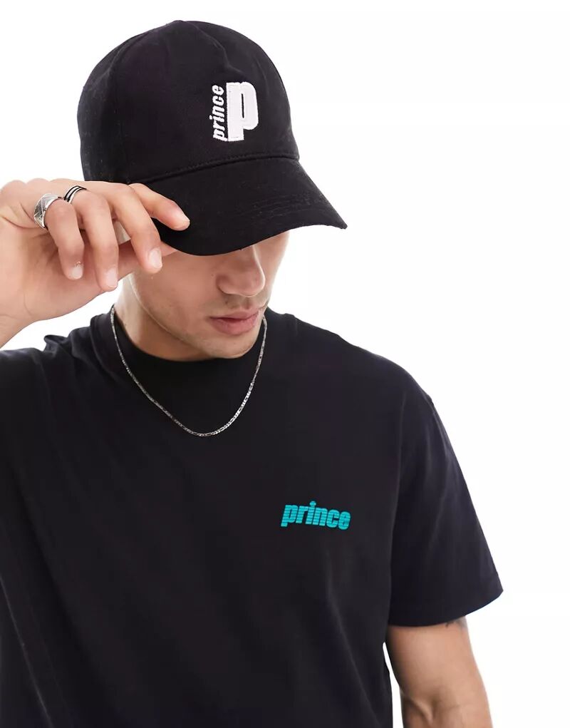 Черная кепка Prince с логотипом спереди