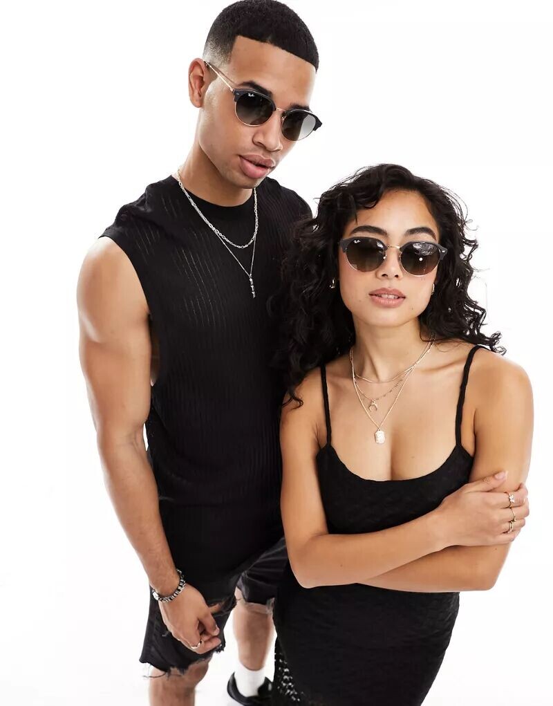 

Солнцезащитные очки Ray-Ban New Clubmaster антрацитового цвета