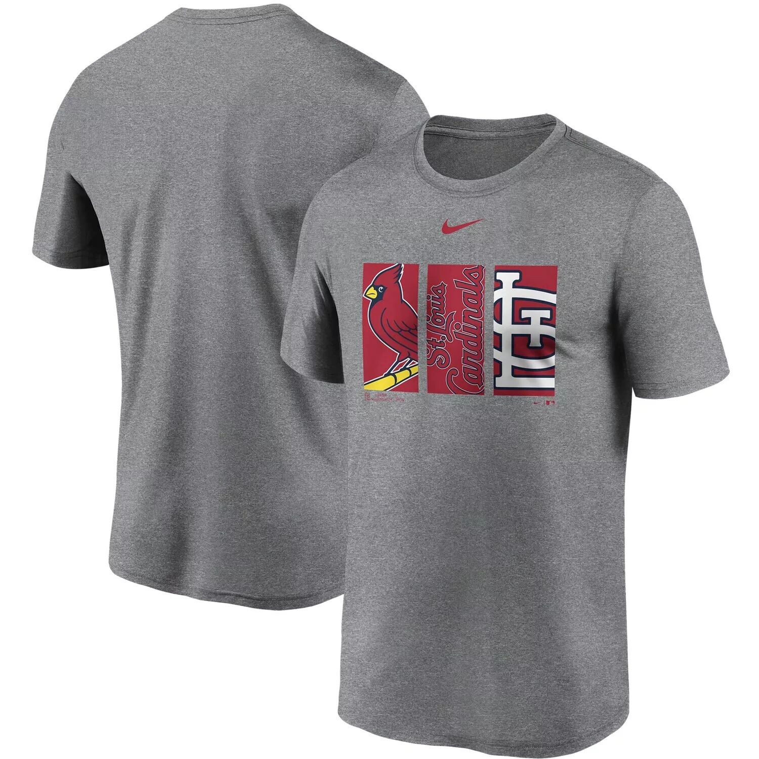 

Мужская серая футболка Nike St. Louis Cardinals Tryptich Logo Legend Performance, Серый