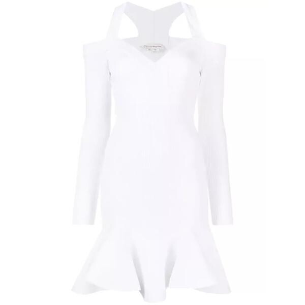 

Платье mini v-neck dress Alexander Mcqueen, белый