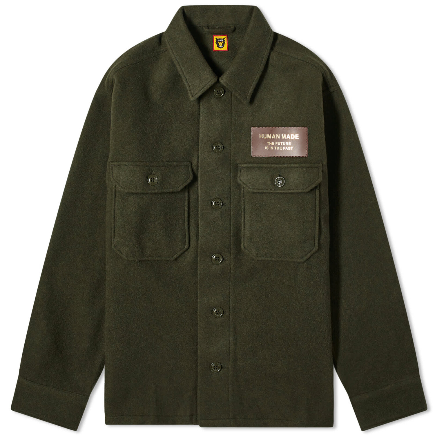 Рубашка Human Made Wool Cpo Overshirt, цвет Olive Drab