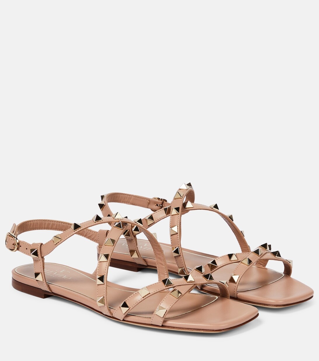 

Кожаные сандалии Rockstud Valentino Garavani, розовый