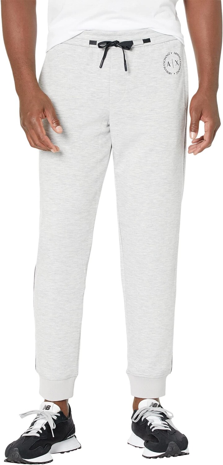 

Джоггеры с круглым логотипом спереди Armani Exchange, цвет Heather Grey