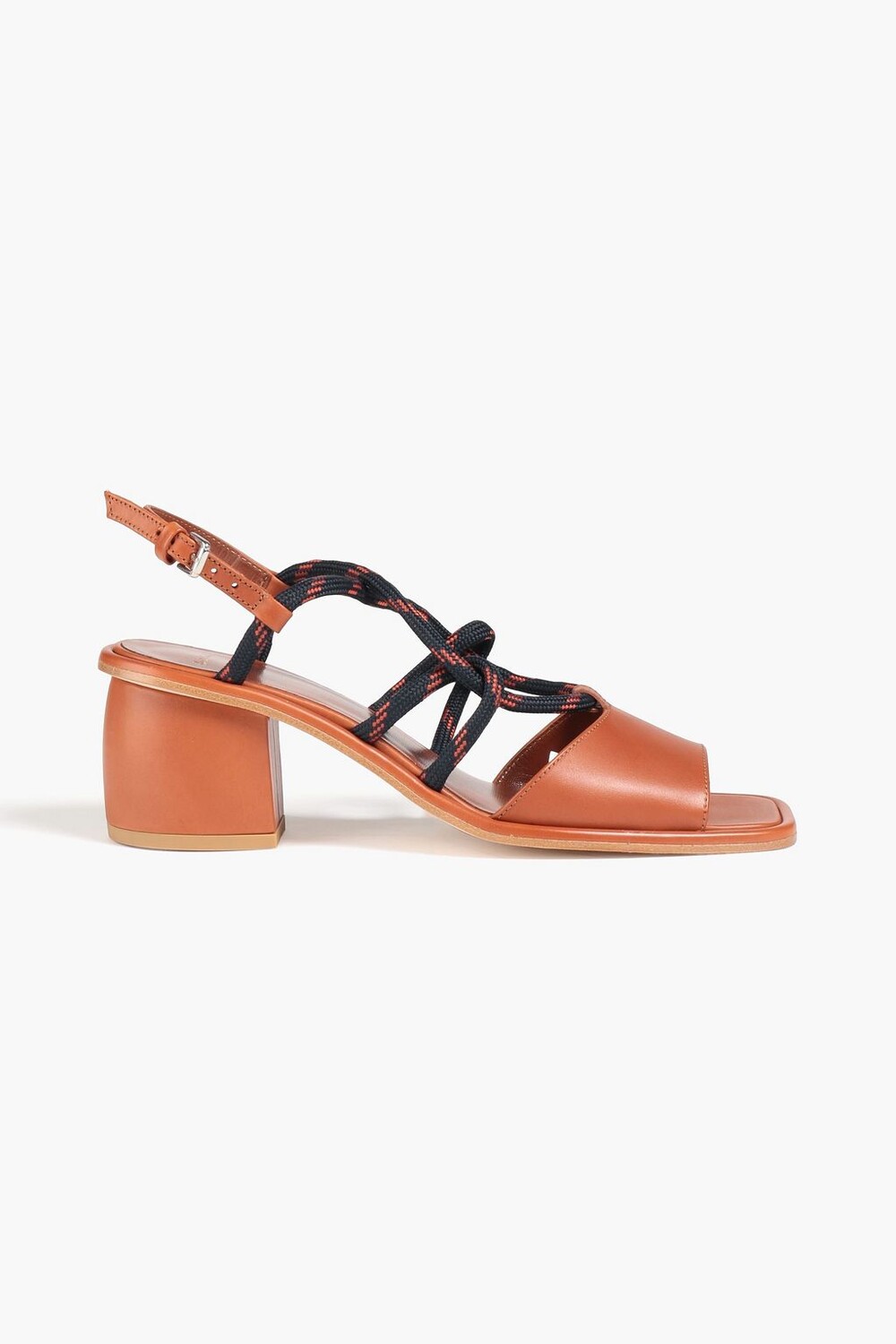 

Босоножки с пяткой на пятке из кожи ворона и шнура PAUL SMITH, загар