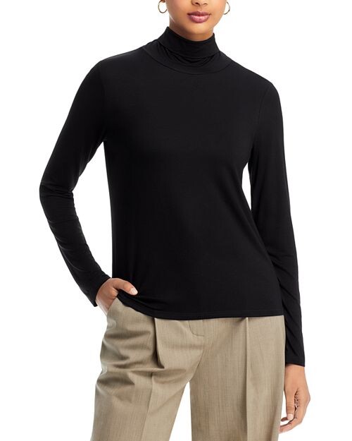 

Топ приталенного кроя с водолазкой Scrunch Eileen Fisher, цвет Black