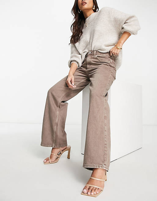 

Коричневые джинсы ASOS DESIGN Petite Dad
