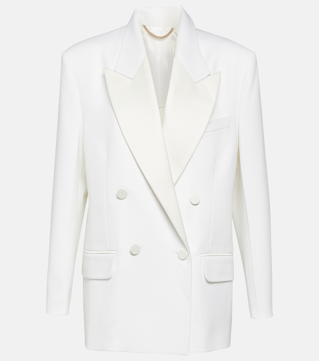 Двубортный пиджак Victoria Beckham, белый цена и фото