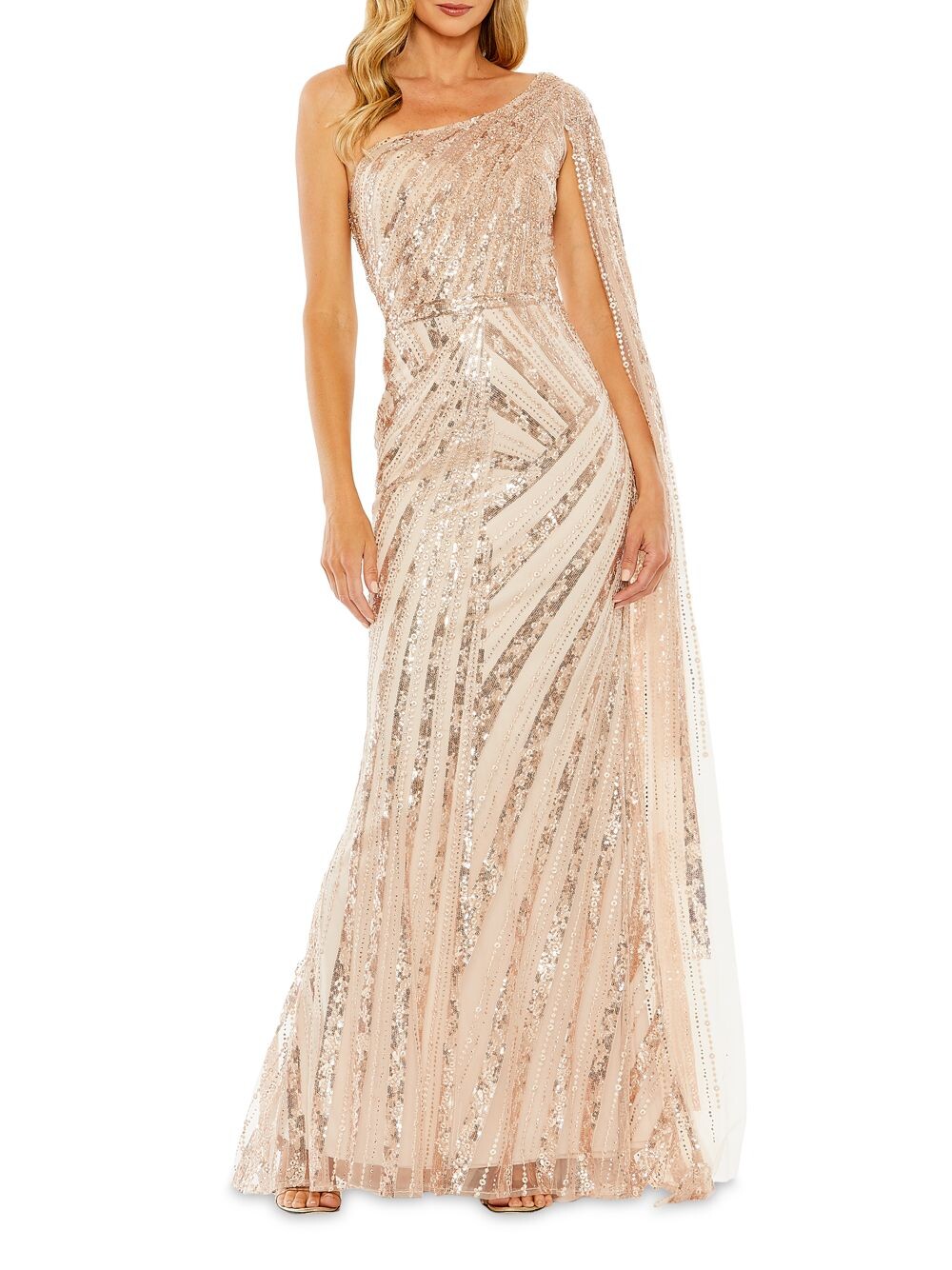 

Асимметричное платье с пайетками Mac Duggal, золотой, Желтый