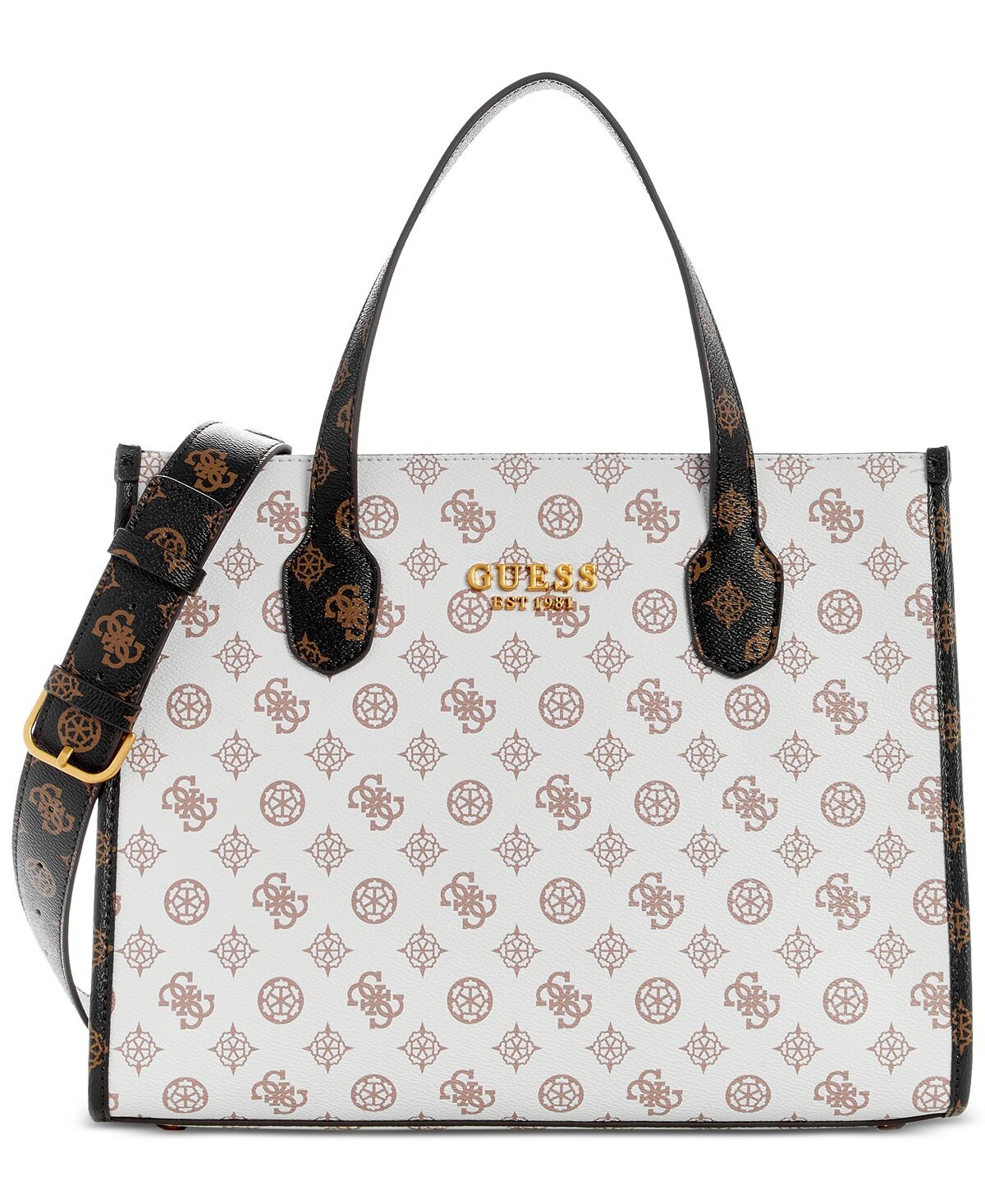 

Сумка-тоут Silvana Peony Monogram среднего размера с двумя отделениями GUESS