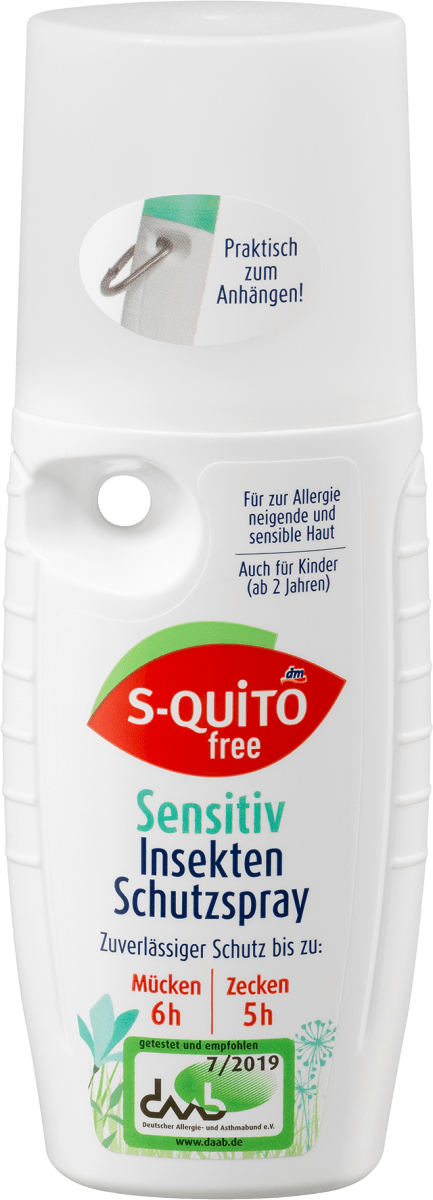 Спрей от насекомых S-quito free для чувствительных насекомых 100 мл S-quitofree