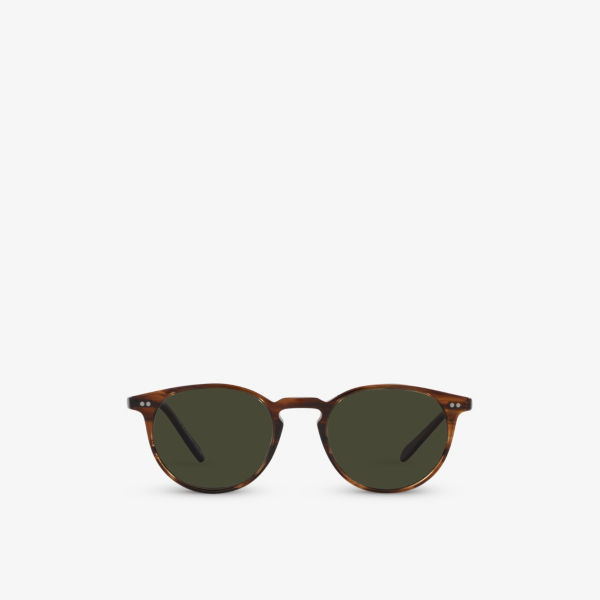 OV5004SU Солнцезащитные очки Riley в круглой оправе из ацетата черепаховой расцветки Oliver Peoples, коричневый