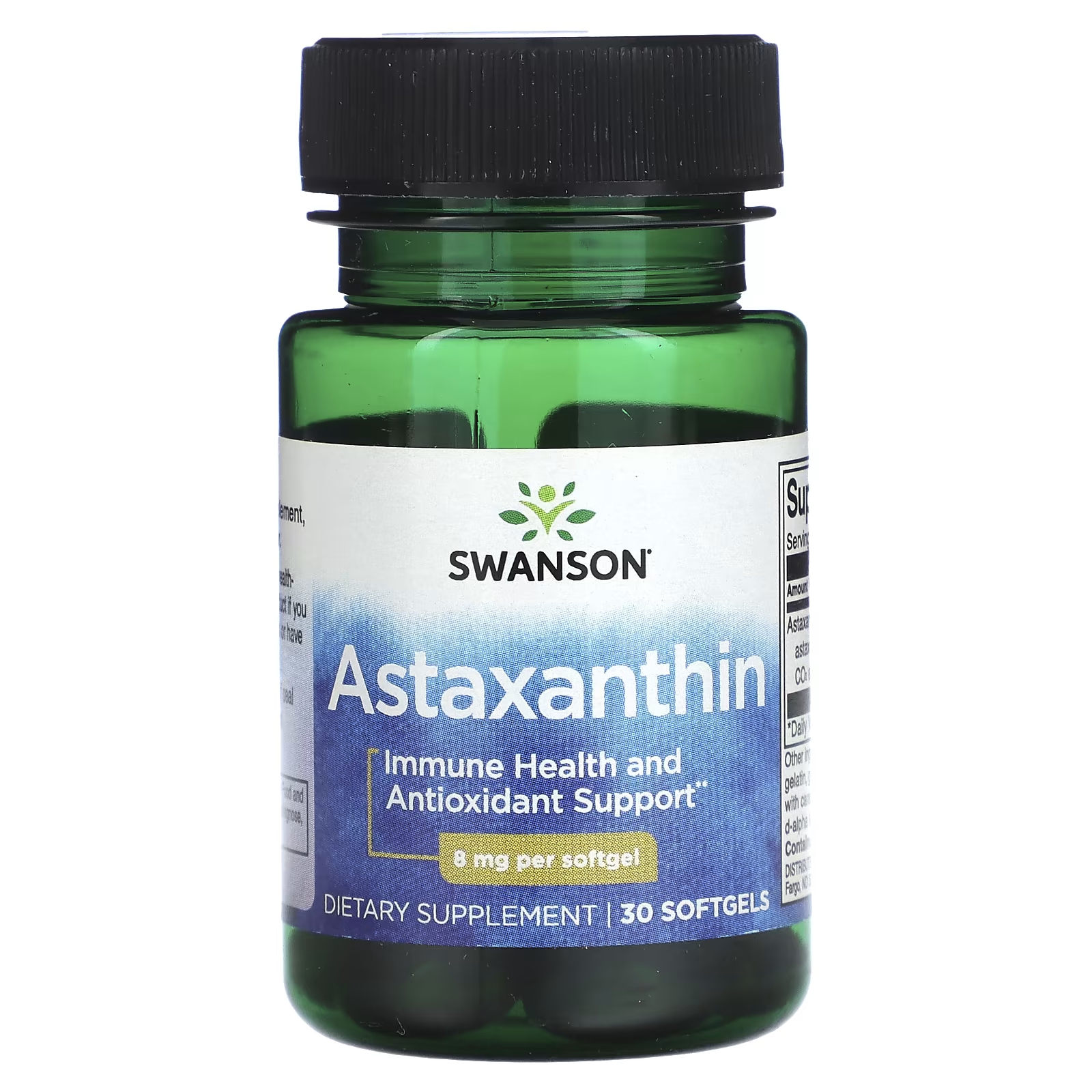 Пищевая добавка Swanson Астаксантин 8 мг, 30 мягких таблеток пищевая добавка swanson triple strength super epa и dha 900 мг 60 мягких таблеток