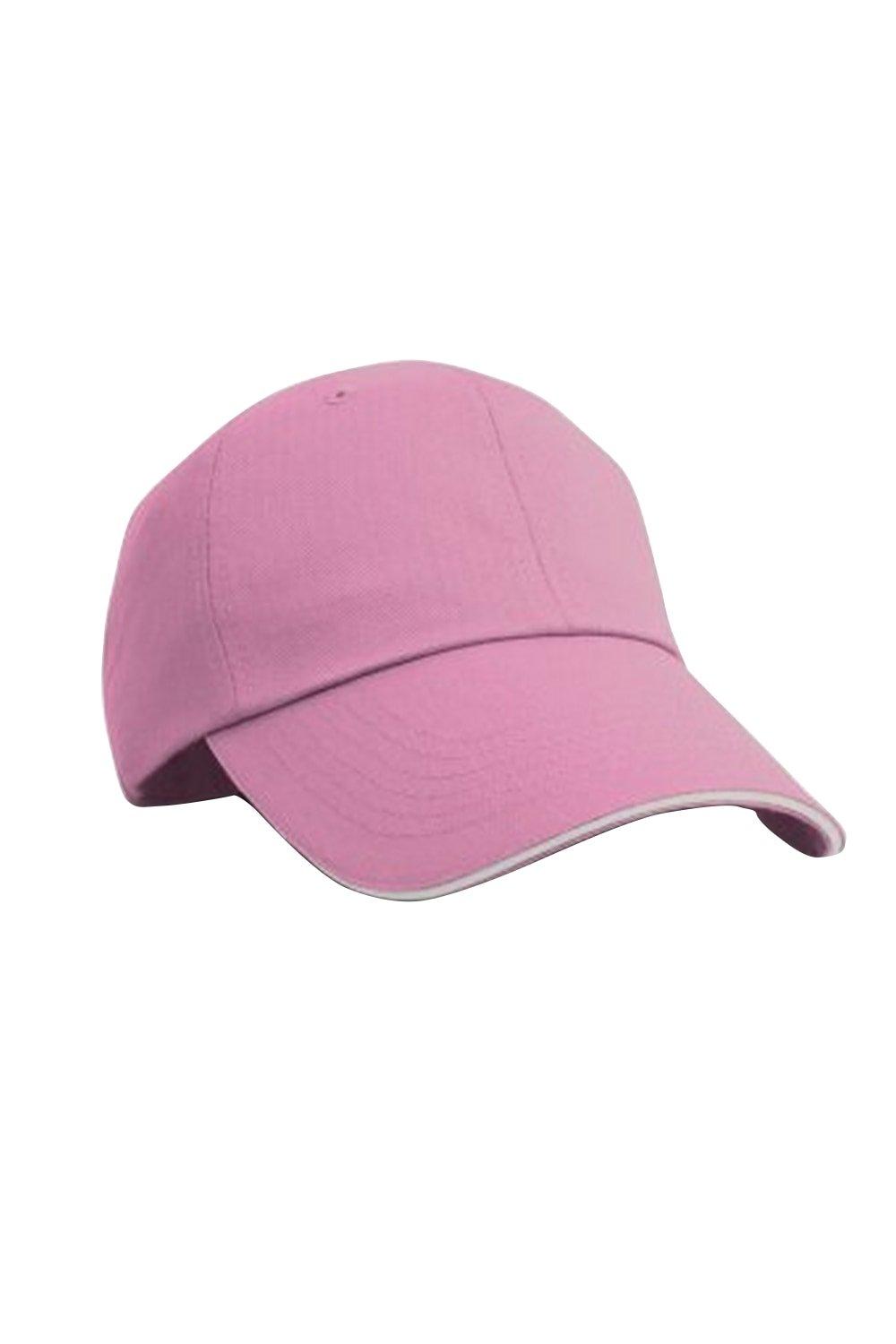 Бейсбольная кепка контрастного цвета с узором «елочка» и козырьком Result, розовый