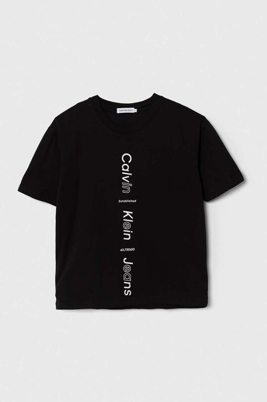 

Хлопковая футболка для детей Calvin Klein Jeans, черный