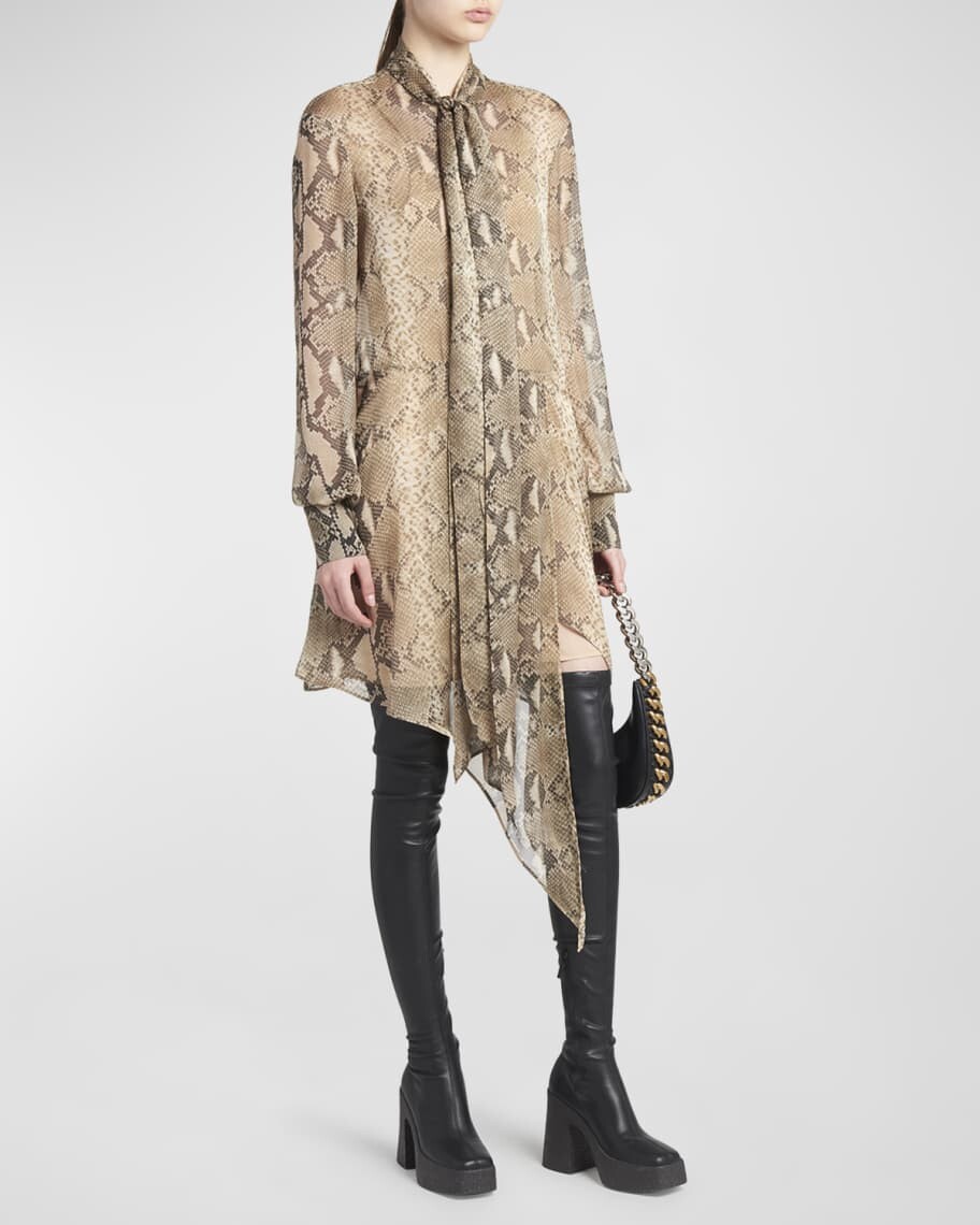 

Асимметричное платье со змеиным принтом Python Stella McCartney