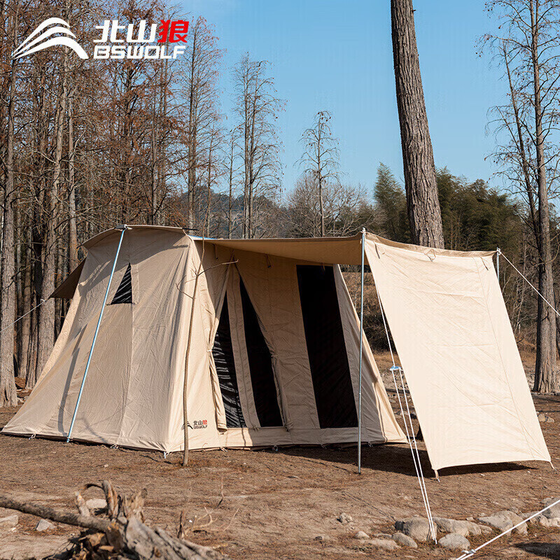 

BSWolf легкая роскошная уличная палатка для кемпинга непромокаемая палатка из хлопкового полотна ZL056 [бежевый]