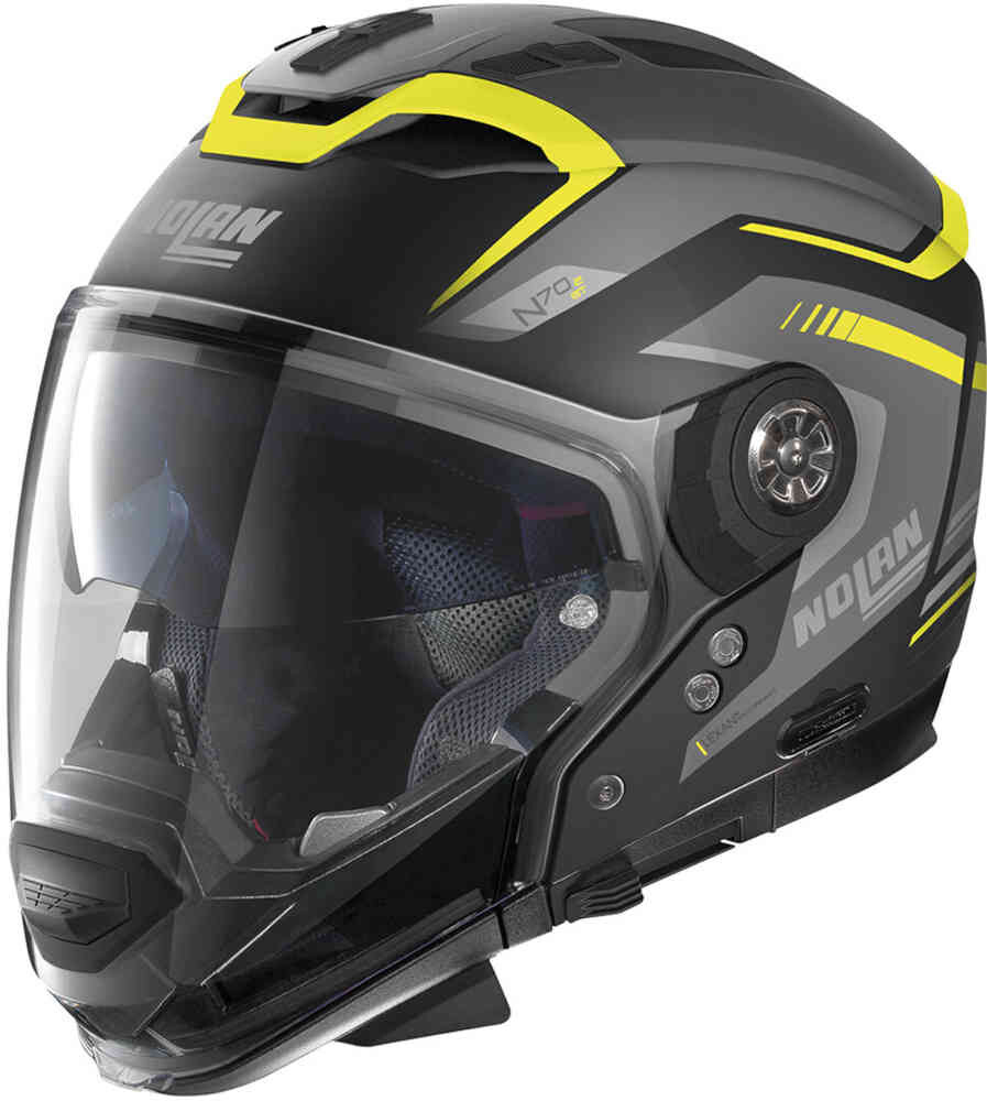 

N70-2 GT Switchback Шлем N-Com Nolan, черный матовый/серый/желтый