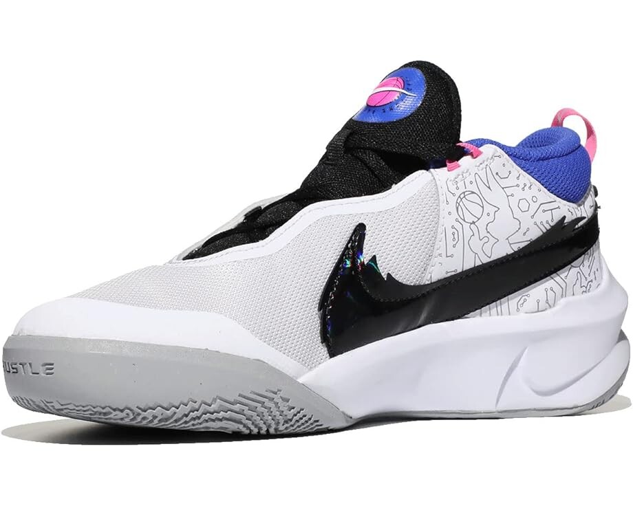 

Кроссовки Nike Team Hustle D 10 SE, цвет White/Black/Hyper Royal/Pink Blast