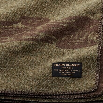 

Жаккардовое шерстяное одеяло CCC Filson, цвет Olive Brown Multi