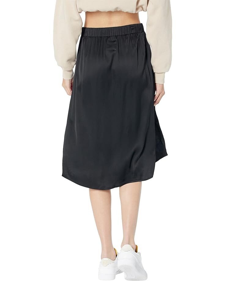 

Юбка Chaser Stretch Silky Basics Midi Skirt with Side Slit, реальный черный