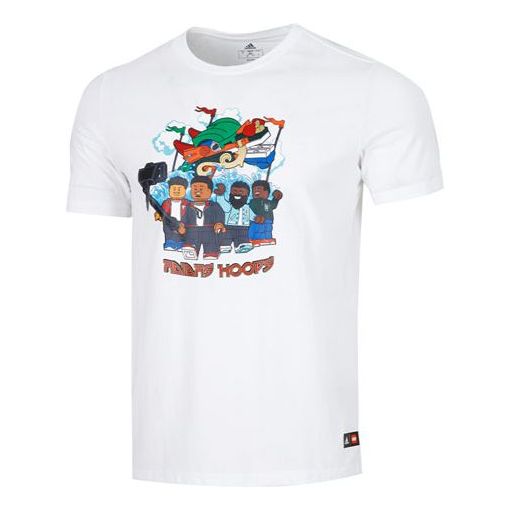 Футболка Men's adidas Cartoon Character Printing Athleisure Casual Sports Round Neck Short Sleeve White T-Shirt, мультиколор