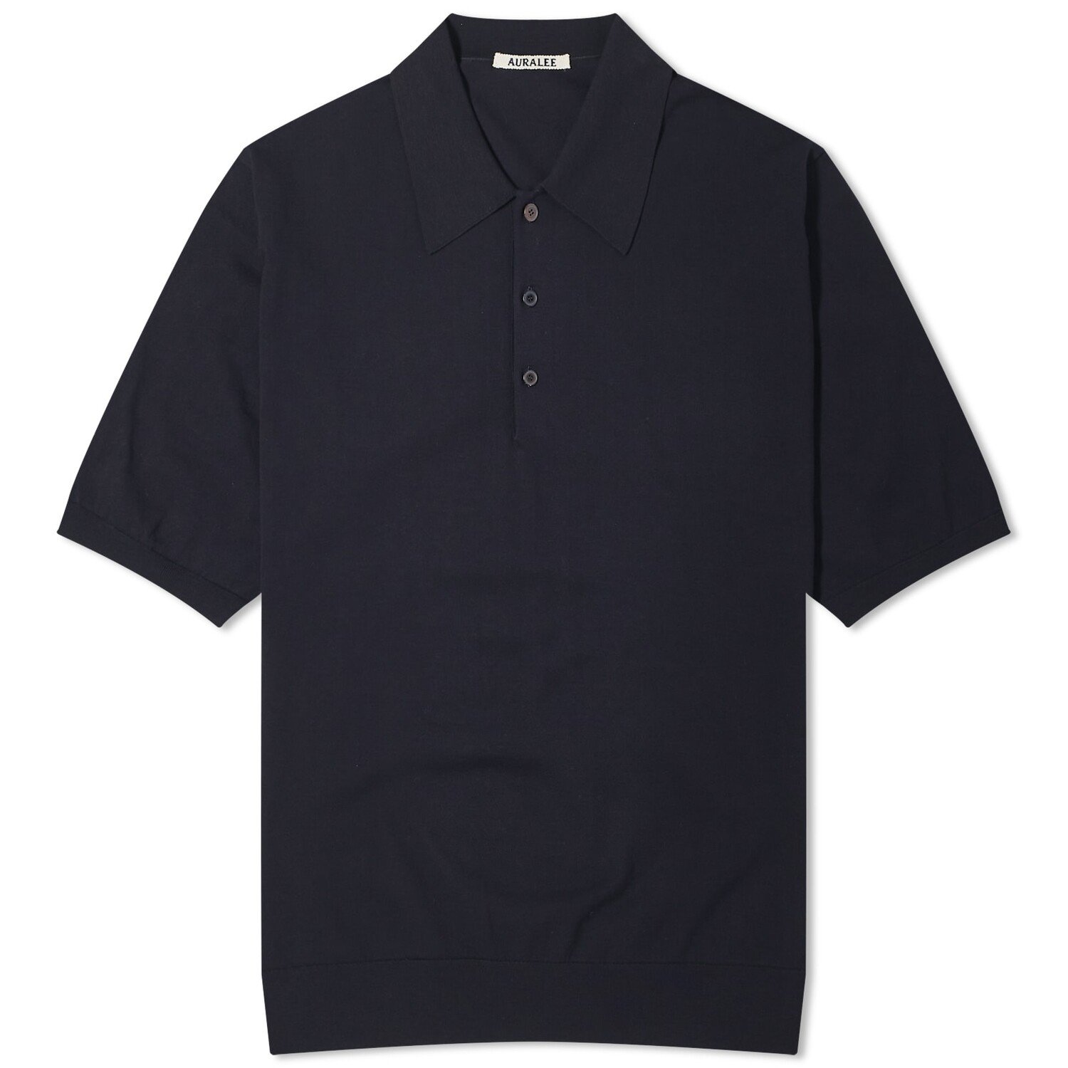 

Поло Auralee Cotton Knit Polo, цвет Dark Navy