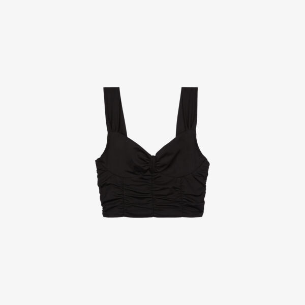 

Топ без рукавов из эластичной ткани с вырезом в форме сердца The Kooples, черный