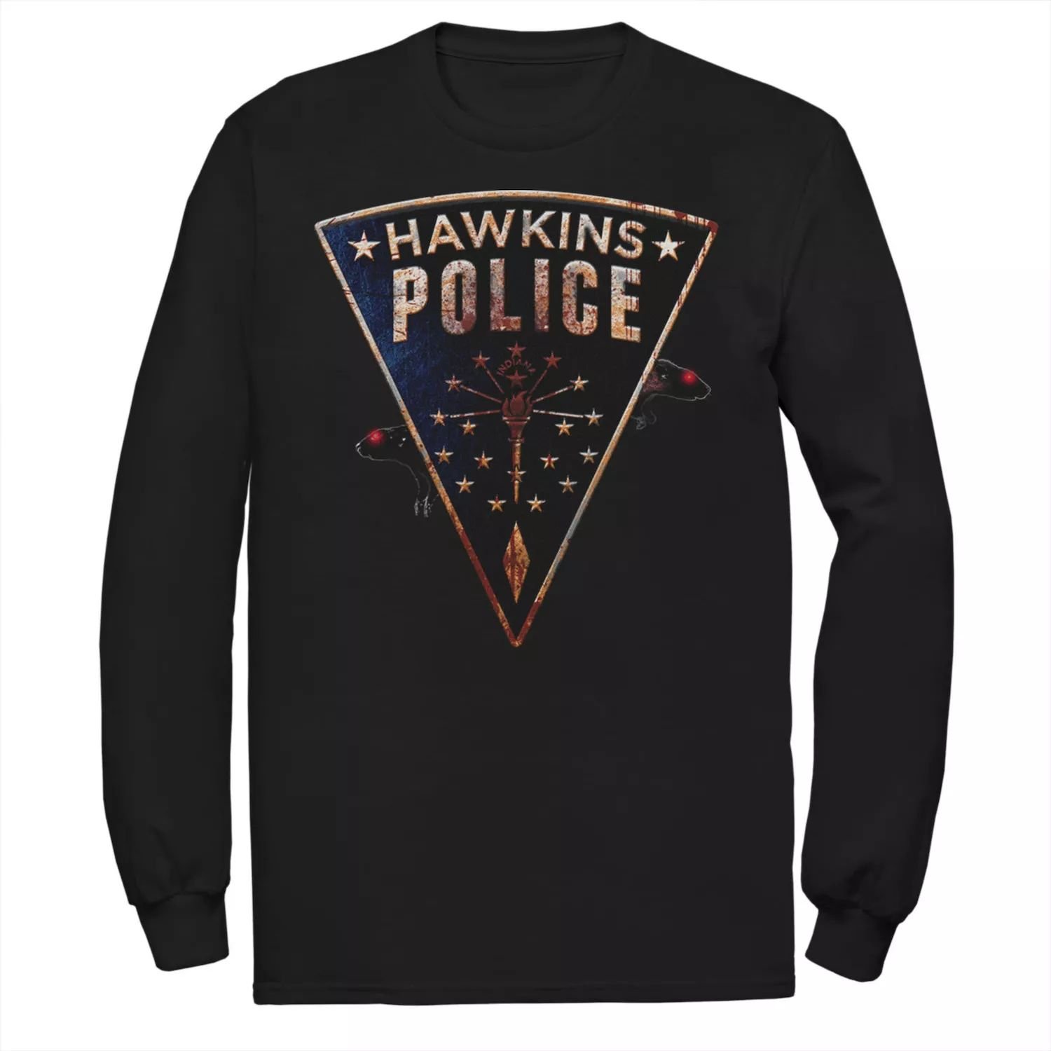 

Мужская футболка с нашивкой Netflix Stranger Things Hawkins Police Rats Licensed Character