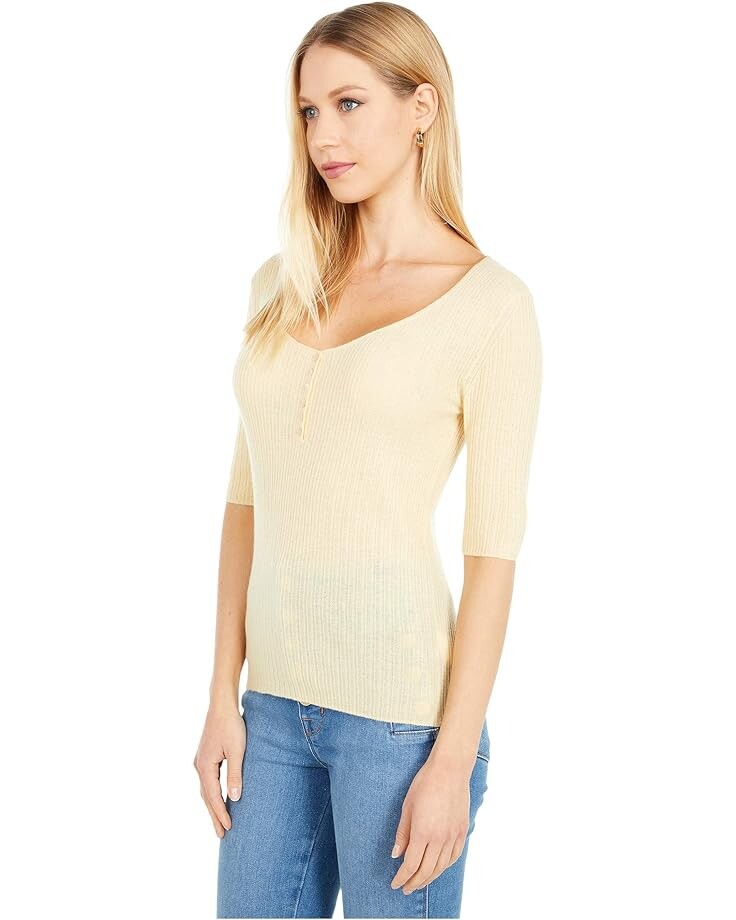 

Свитер Vince Scoop Neck Henley, цвет Naples Sun