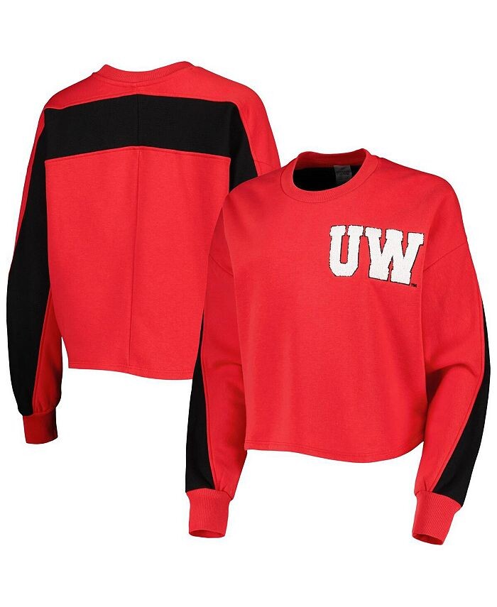 

Женский пуловер с цветными блоками Red Wisconsin Badgers Back To Reality Gameday Couture, красный