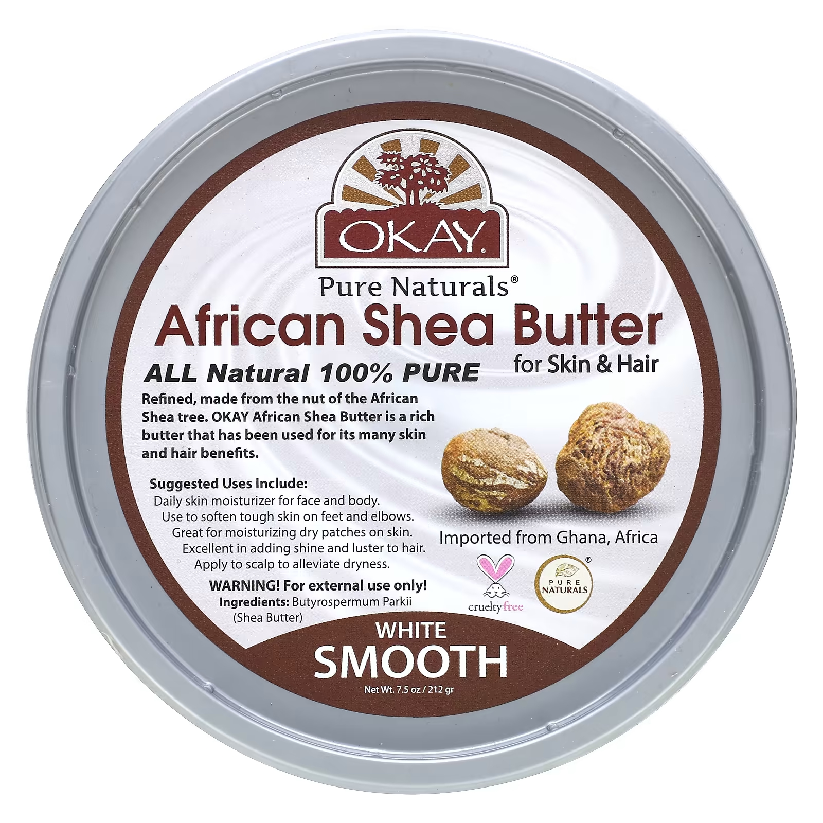 Африканское масло ши Okay Pure Naturals для кожи и волос, 212 г okay pure naturals африканское черное мыло розмарин 156 г 5 5 унции