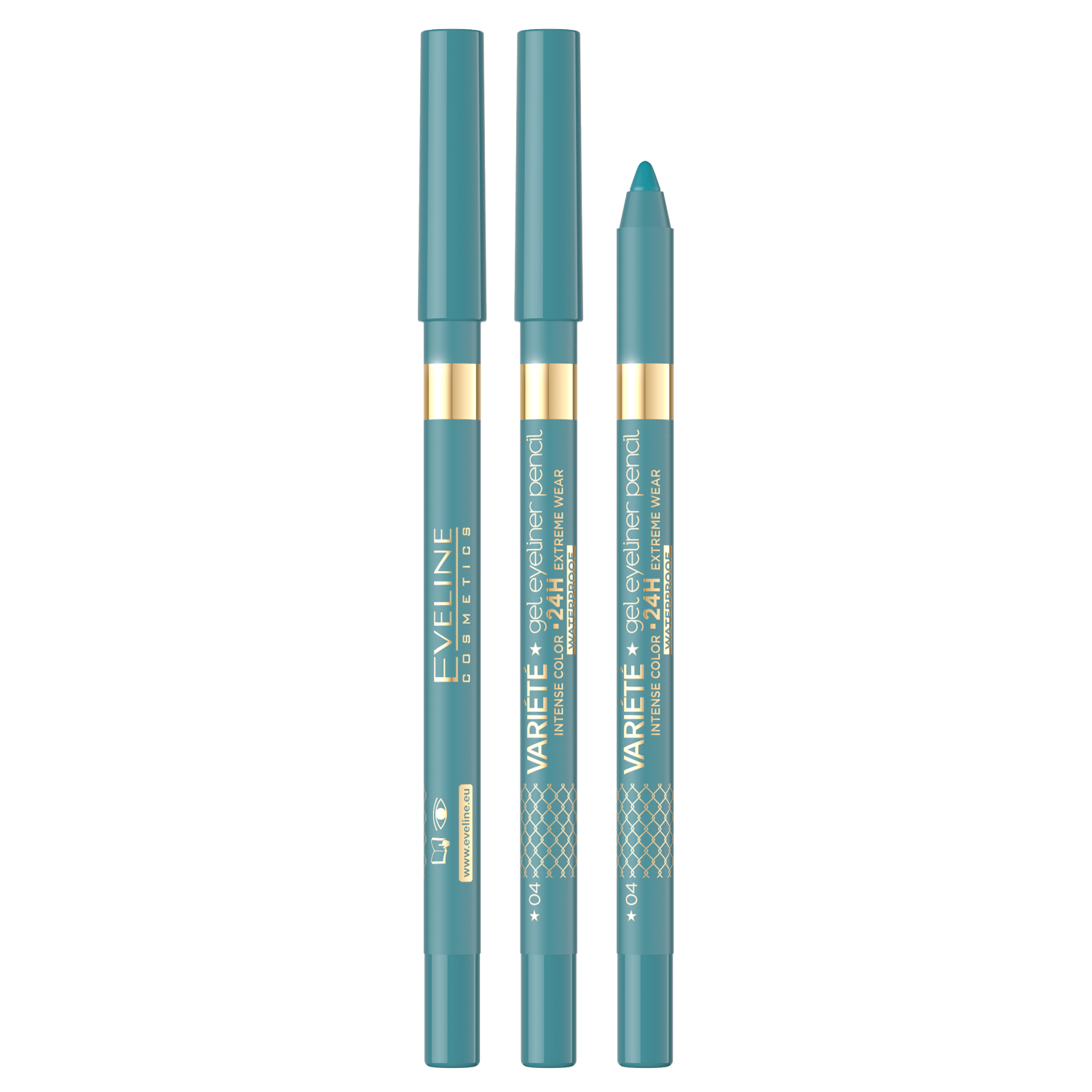 Водостойкий гелевый карандаш для глаз 04 лагуна Eveline Cosmetics Variété, 9 мл