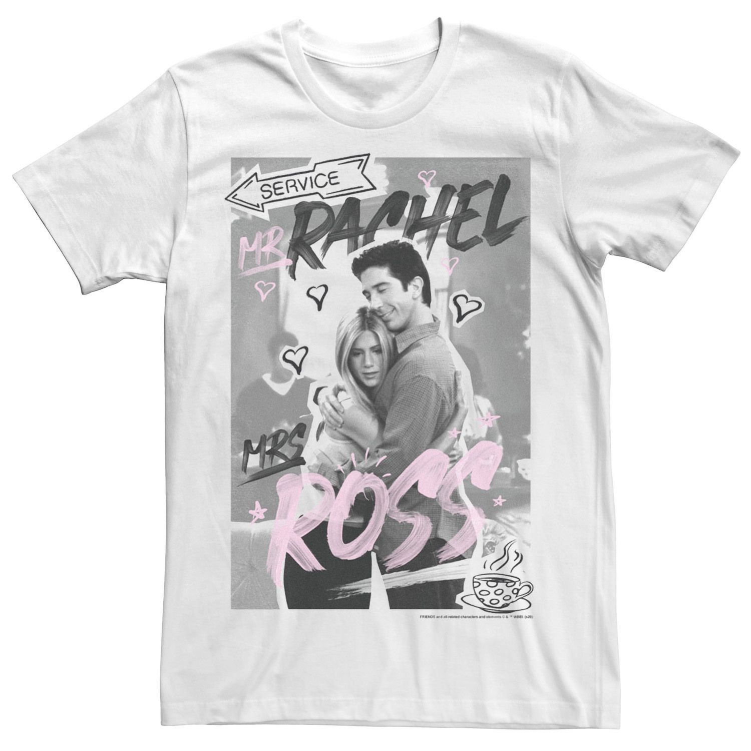 Мужская футболка с плакатом «Друзья Рэйчел и Росс» Licensed Character бука значок pin kings друзья 1 1 рейчел и росс