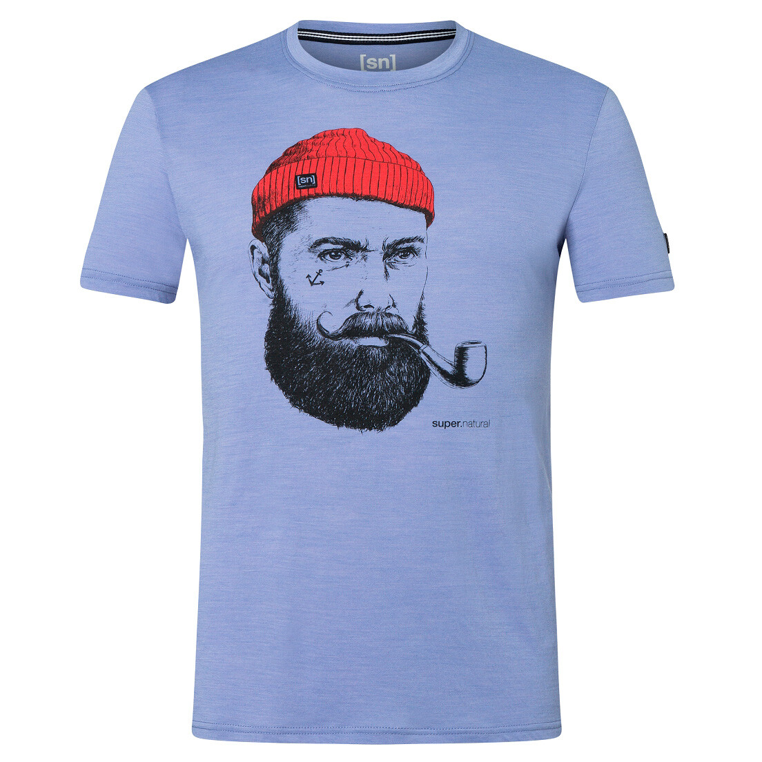 

Рубашка из мериноса Super Natural Sailor Tee, цвет Blue Violet/Jet Black/High Risk Red