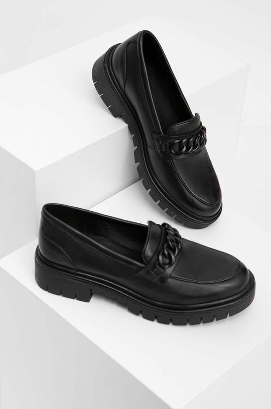 

Кожаные мокасины Answear Lab, черный