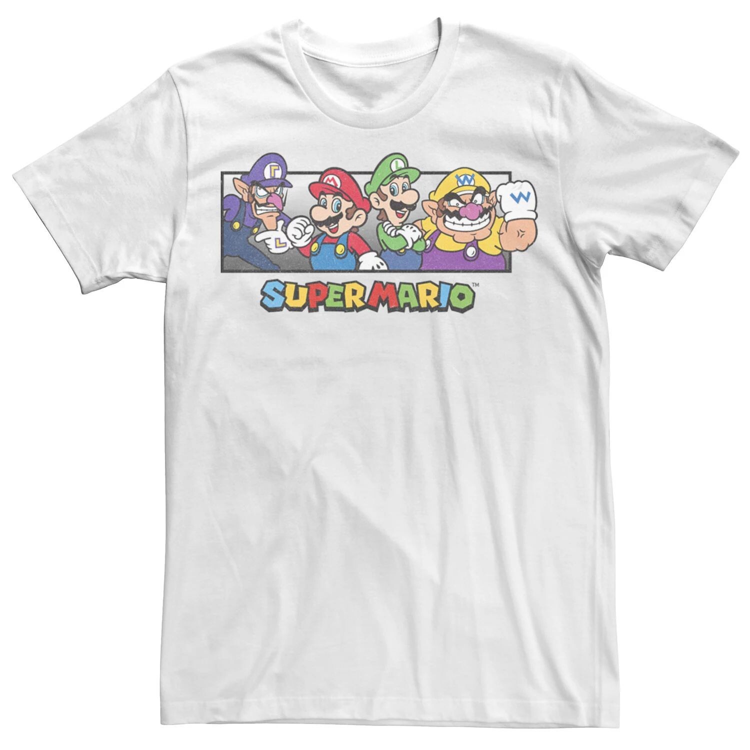 

Мужская футболка с портретом и коллажем персонажей Super Mario Bros. Licensed Character