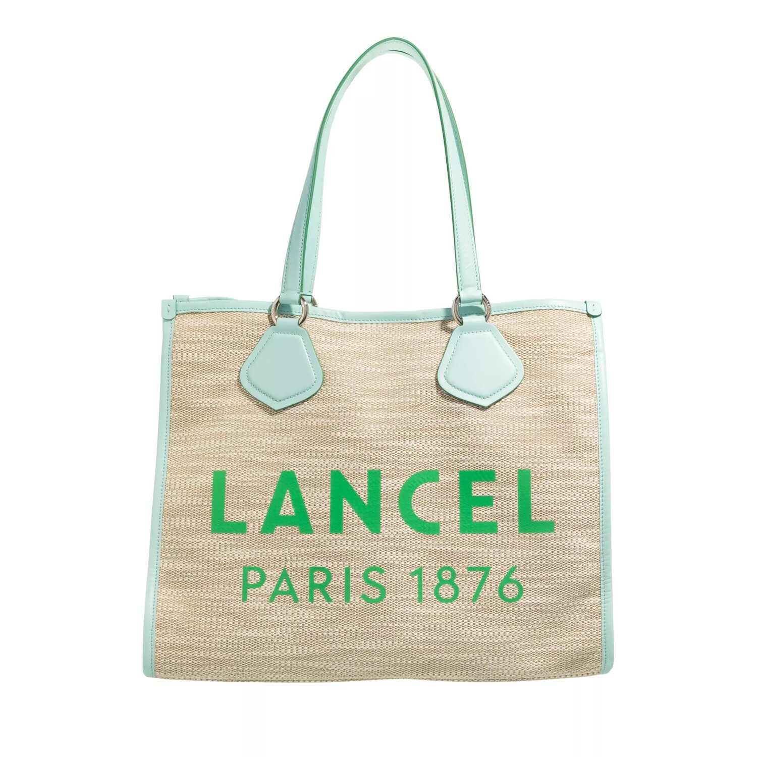 

Летняя сумка тоут натуральный мятный Lancel, бежевый