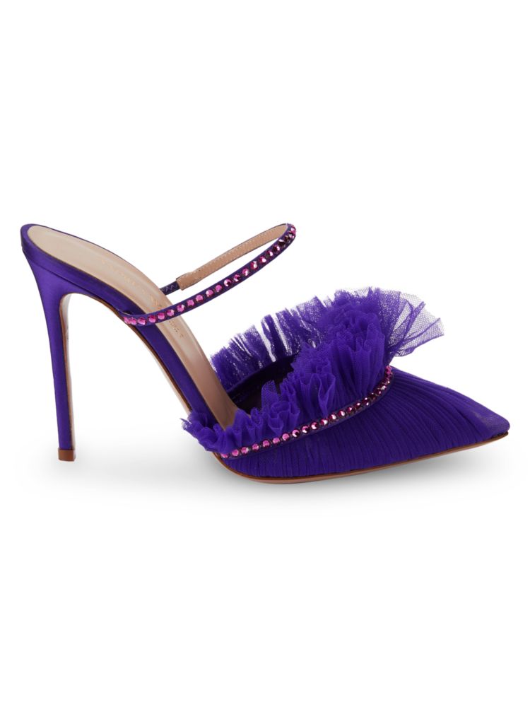 Туфли Kaya на каблуке-шпильке с украшением Andrea Wazen, цвет Purple Rain