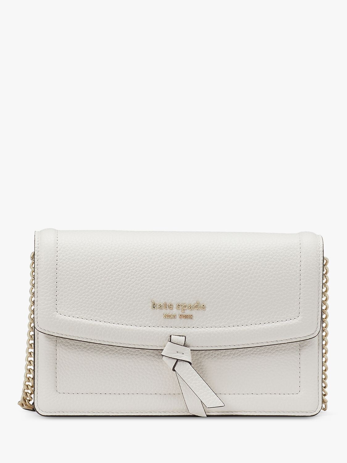 

Кожаная сумка через плечо с цепочкой Kate Spade New York Knott, кремовая, Бежевый