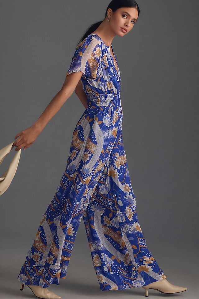 

Комбинезон Somerset: шифоновое издание Anthropologie, синий мотив
