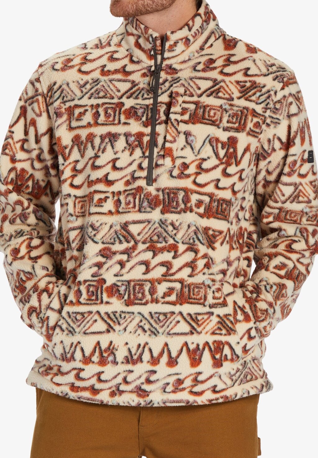 

Толстовка флисовая BOUNDARY-DEMI-ZIP COL MONTANT POUR ABY Billabong, бежевый