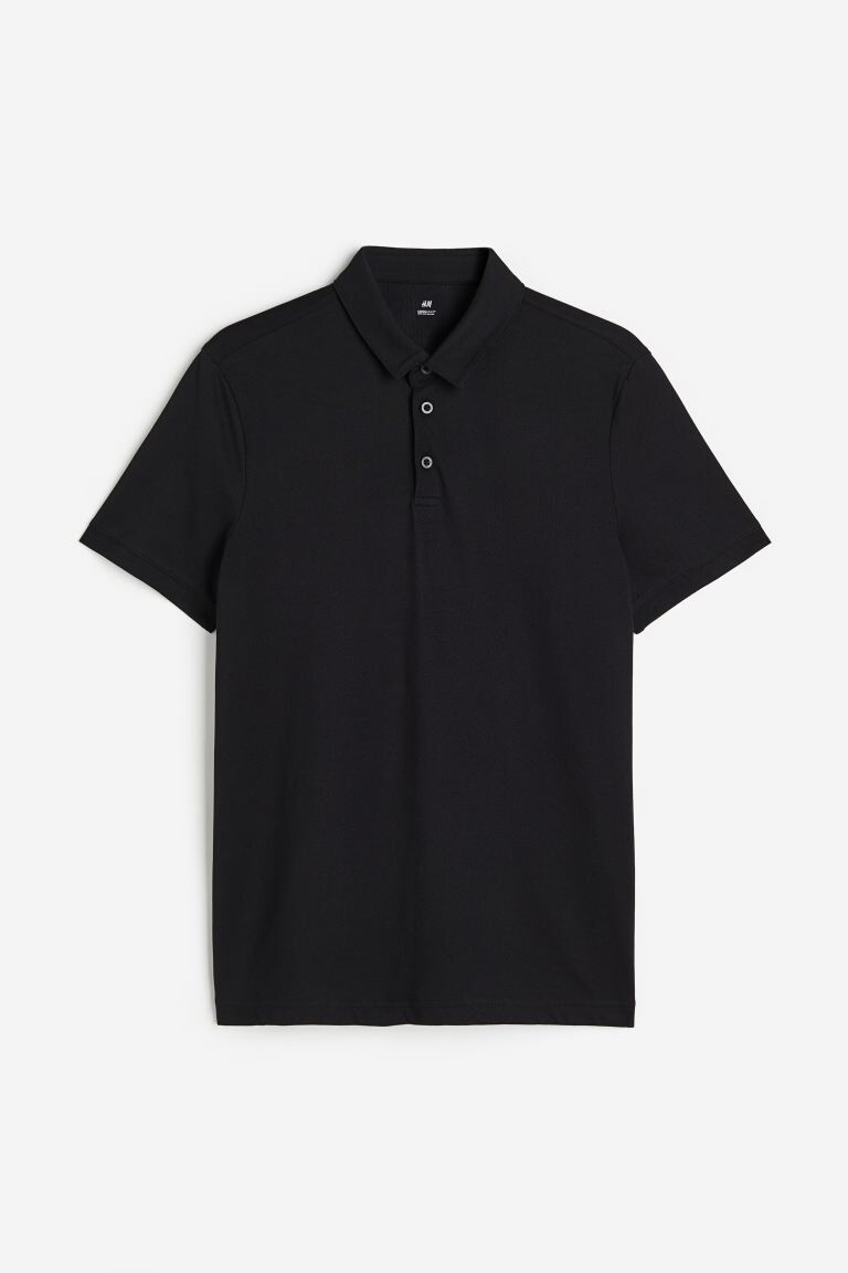 

Рубашка поло Coolmax узкого кроя H&M, черный
