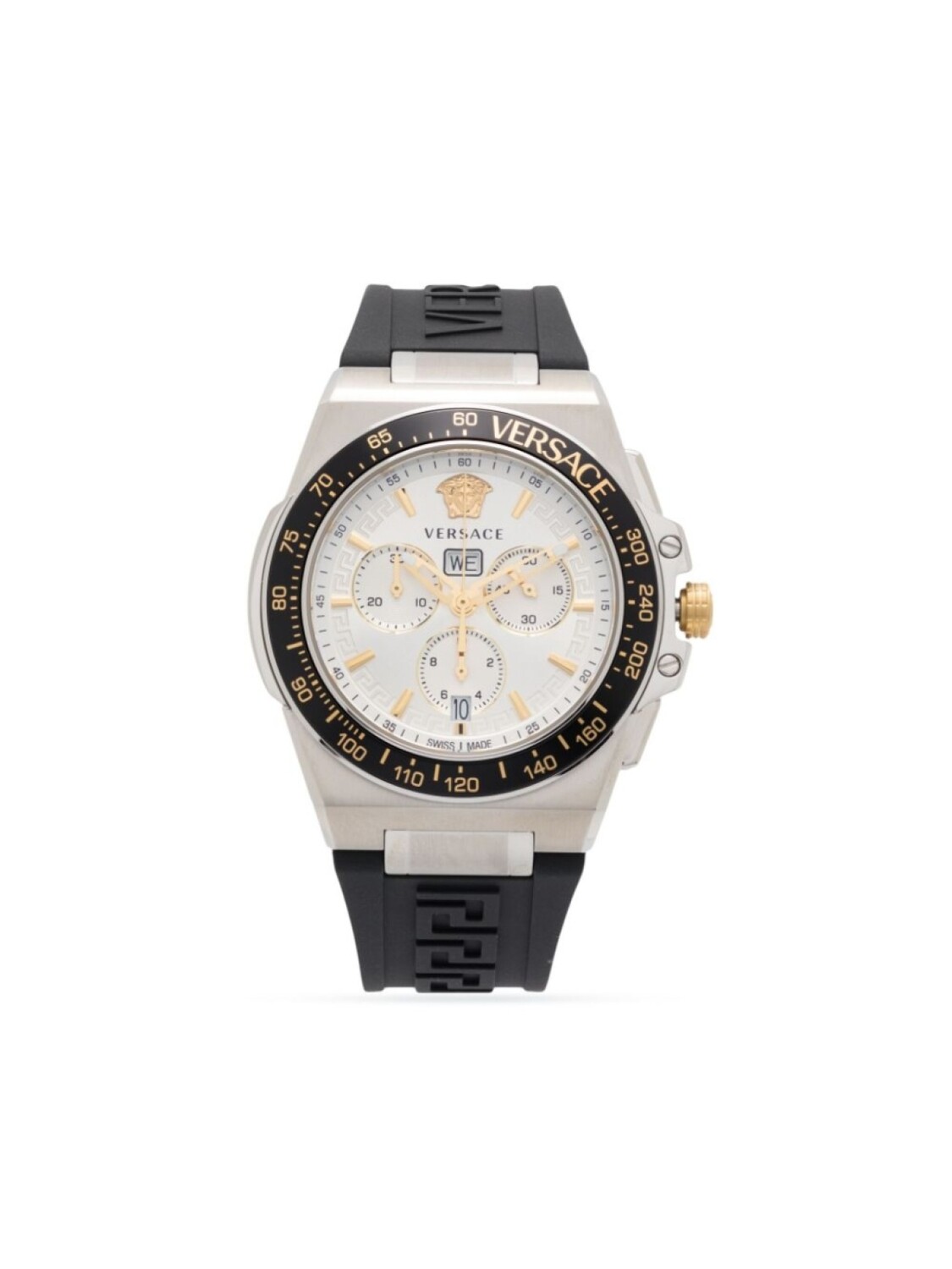 

Versace наручные часы Greca Extreme Chrono 45 мм, серебристый
