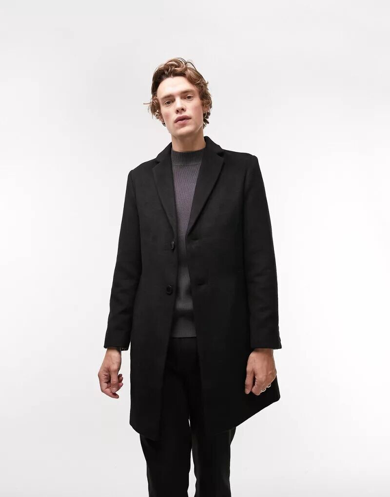 

Черное пальто Topman классического кроя