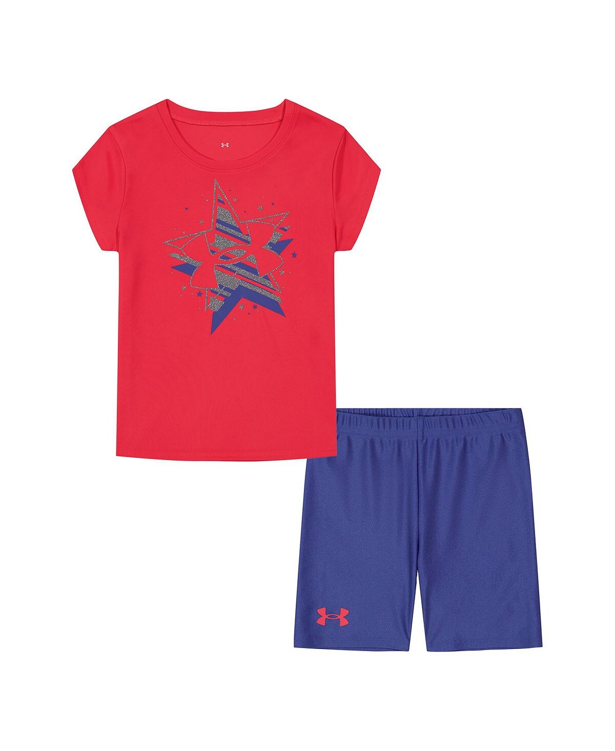 

Комплект из футболки и шорт с блестками для маленьких девочек Under Armour