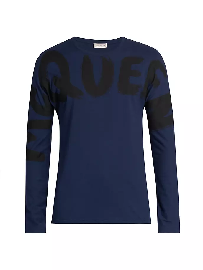 

Футболка с длинным рукавом и логотипом Graffiti Alexander Mcqueen, черный