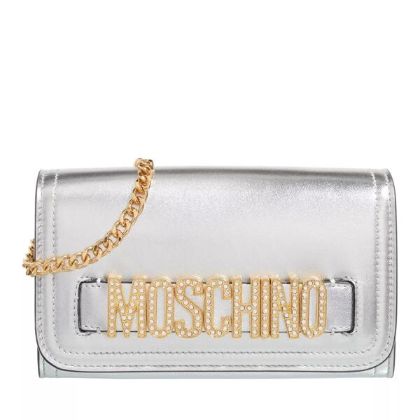 

Кошелек lettering strass wallet fantasy print Moschino, серебряный