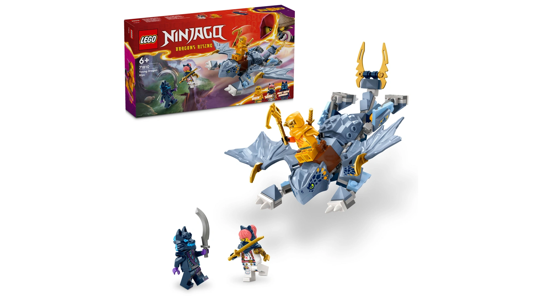 Lego NINJAGO Дракончик Рию, игрушечный дракон с 3 фигурками цена и фото